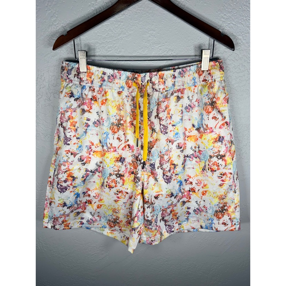 Robert Graham Mens Multicolor Abstract Splatter Hydrocool Swim Trunks Size M NWT